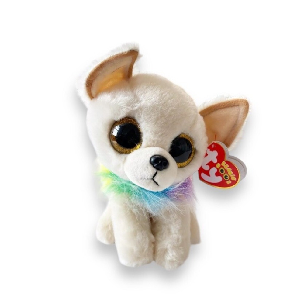 Ty Beanie Boos Chewy Blond Chihuahua Dog Plush 6" VelveTY Plush March 7 Glitter